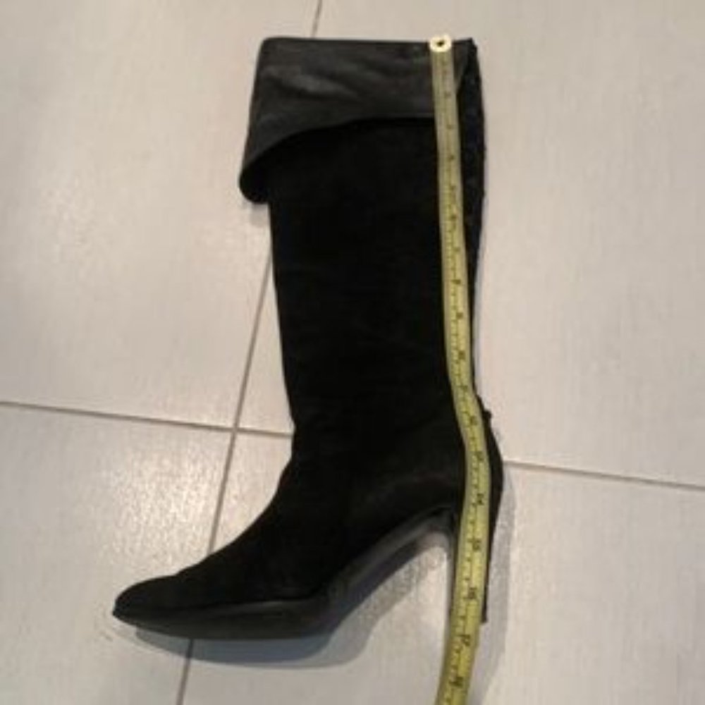 🇮🇹VTG 90’ Stuart Weitzman 💯% Suede/Leather O/U Knee Boots - Picture 9 of 17